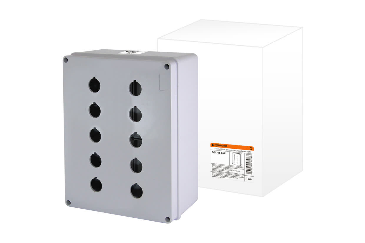 Корпус кнопочного поста TDM ELECTRIC SQ0705-0021 КП205 белый, IP54