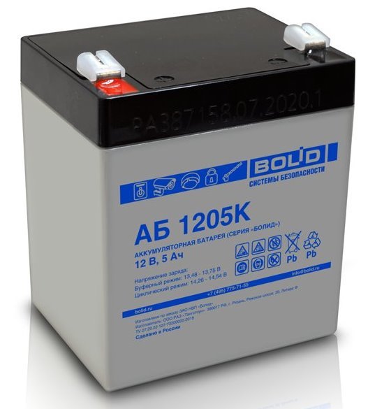 АБ 1205К ∙ Аккумулятор 12В 5 А∙ч