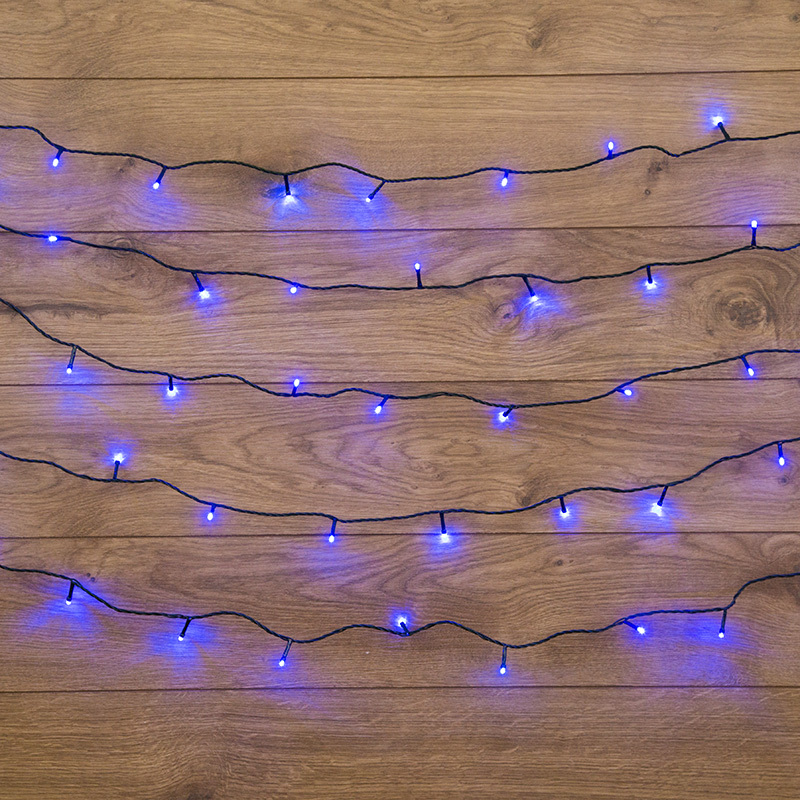 303-023 ∙ Гирлянда "Твинкл Лайт" 6 м, темно-зеленый ПВХ, 40 LED, цвет: Синий