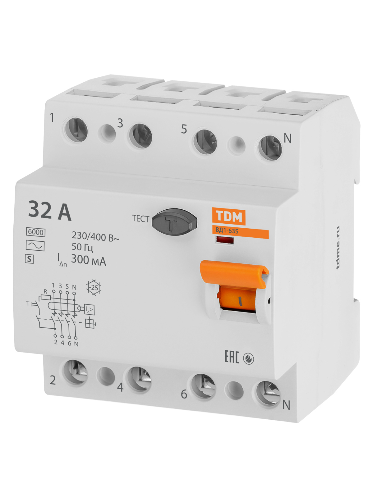 Устройство защитного отключения TDM ELECTRIC SQ0203-0067 ВД1-63S 4Р 32А 300мА