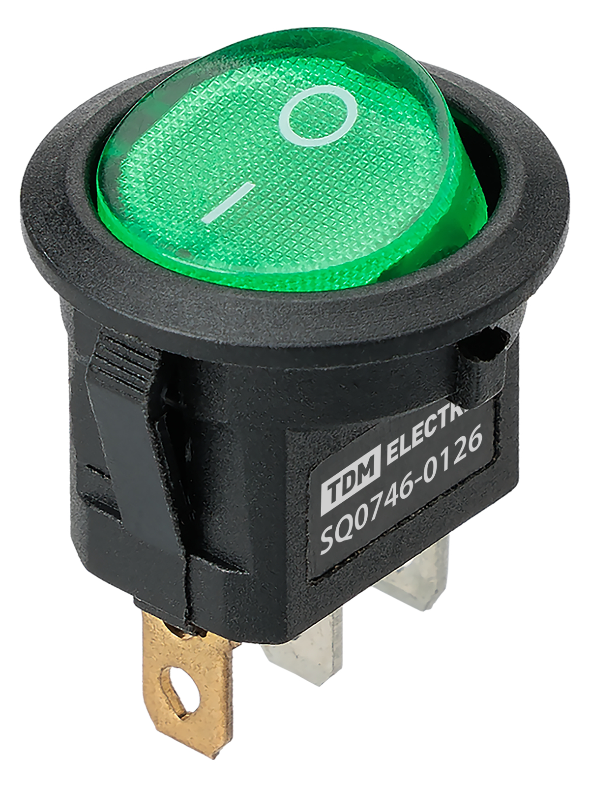 Выключатель автоматический TDM ELECTRIC SQ0746-0126 KCD11-101N 250В AC/DC, 1P, 3А, (3с), ON-OFF, зеленая клавиша с LED подсветкой