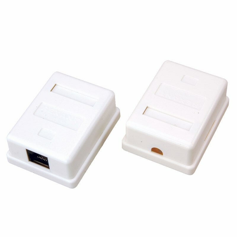 06-0104-B ∙ Розетка сетевая LAN, на стену, (1 гнездо 8Р8С (Rj-45), 5e кат) Rexant ∙ кратно 10 шт