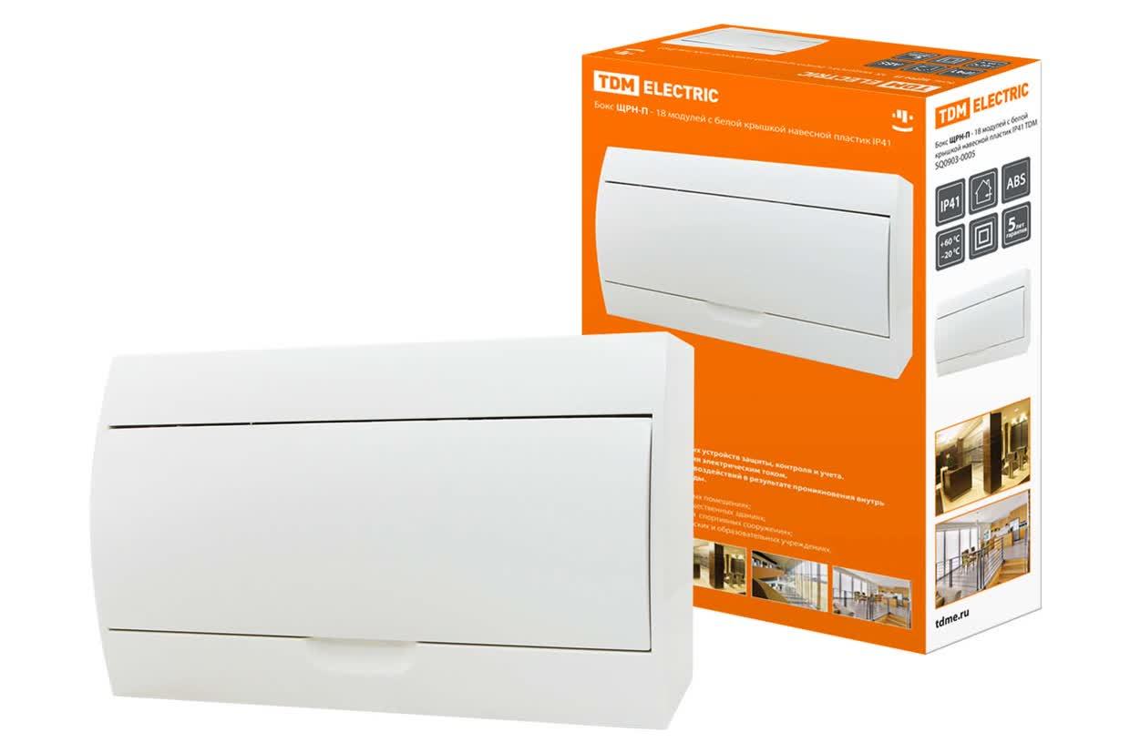 Щит распределительный TDM ELECTRIC SQ0903-0005 ЩРН-П-18 с белой крышкой