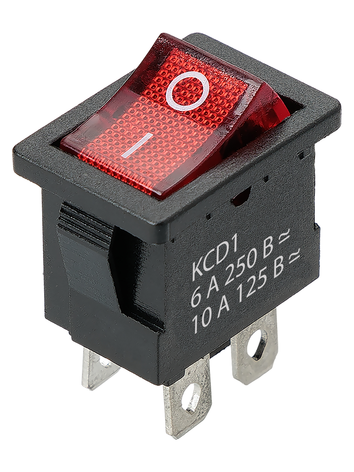 Выключатель автоматический TDM ELECTRIC SQ0746-0141 KCD1-201N 250В AC/DC, 2P, 6А, (4с), ON-OFF, красная клавиша с LED подсветкой