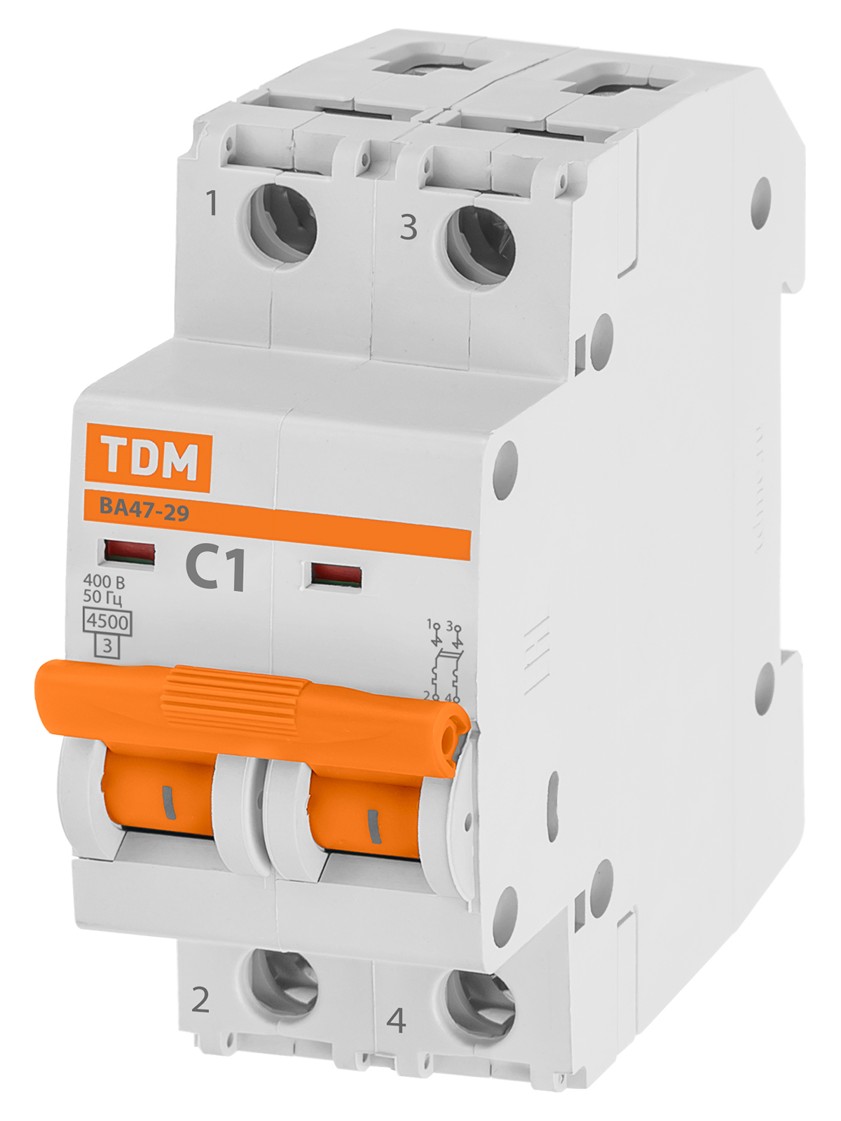 Выключатель автоматический модульный TDM ELECTRIC SQ0206-0099 ВА47-29 2Р 63А 4,5кА х-ка С