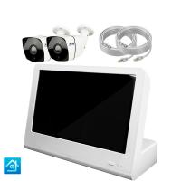 Комплект видеонаблюдения IP 5Мп Ps-Link KIT-C502IP-POE-LCD с POE питанием и монитором 10", 2 уличные камеры  с ночной съёмкой