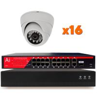 Комплект видеонаблюдения IP 5Мп Ps-Link KIT-A516IP-POE 16 камер с ночной съемкой для помещения, с датчиком движения, питание PoE