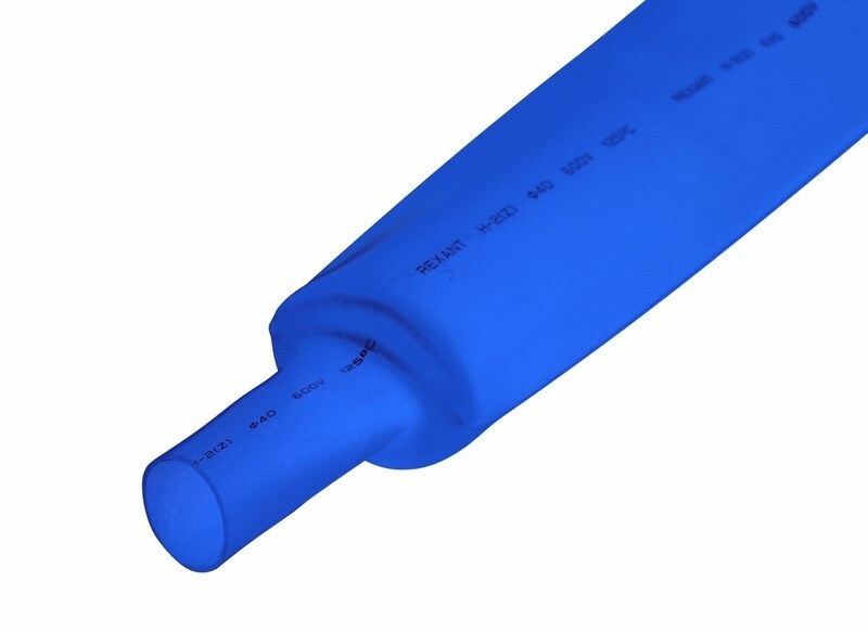 23-5007 ∙ Термоусаживаемая трубка REXANT 35,0/17,5 мм, синяя, упаковка 10 шт. по 1 м ∙ кратно 10 шт