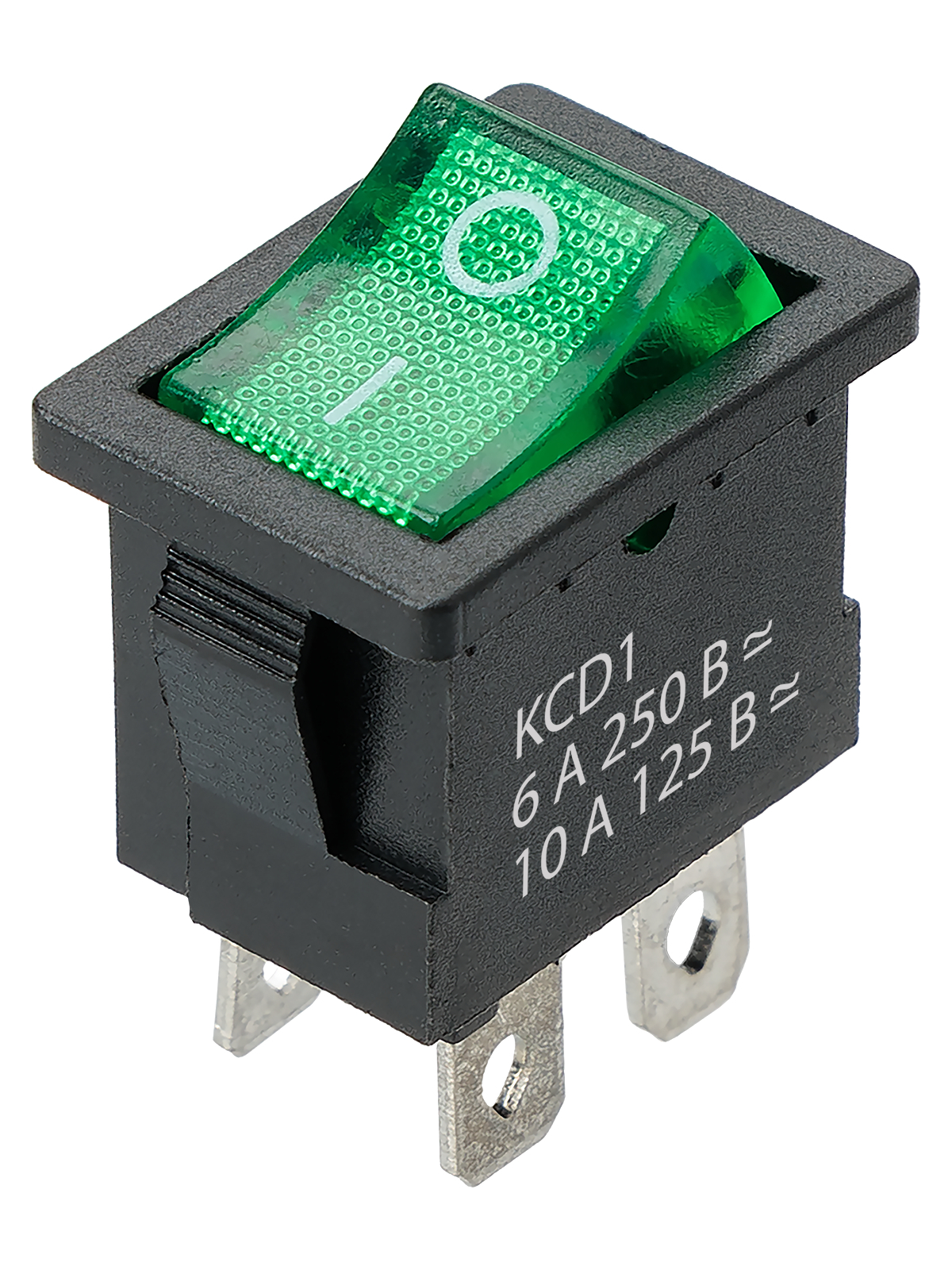 Выключатель автоматический TDM ELECTRIC SQ0746-0142 KCD1-201N 250В AC/DC, 2P, 6А, (4с), ON-OFF, зеленая клавиша с LED подсветкой