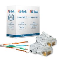 Кабель UTP4 cat.5E CCA 100 метров Ps-Link UTP-CCA100 с коннекторами RJ-45