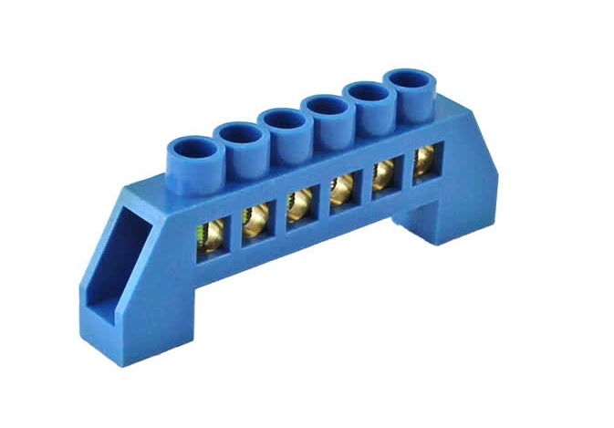 TDM ELECTRIC SQ0801-0017 Шина "N" нулевая в изоляторе 6х9мм 6 групп (Упаковка 10шт)