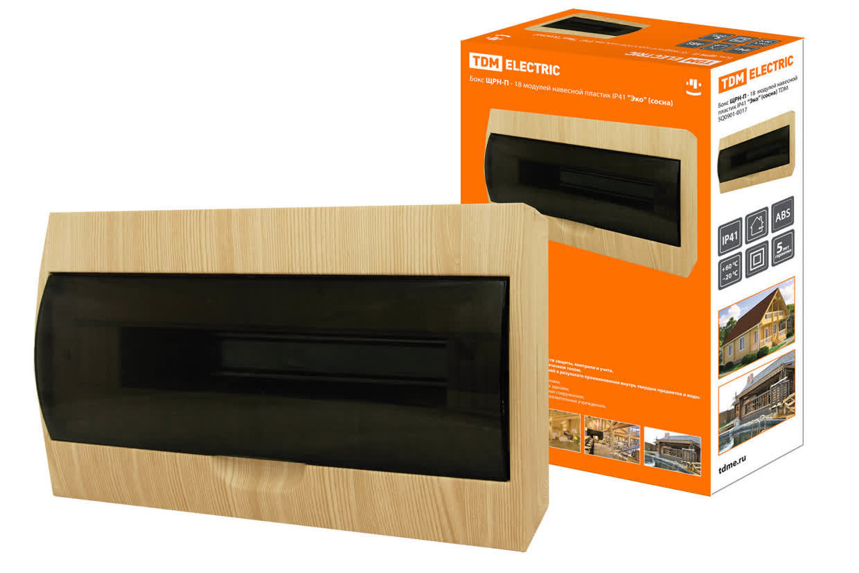 Щит распределительный TDM ELECTRIC SQ0901-0017 ЩРН-П-18 "Эко" (сосна)