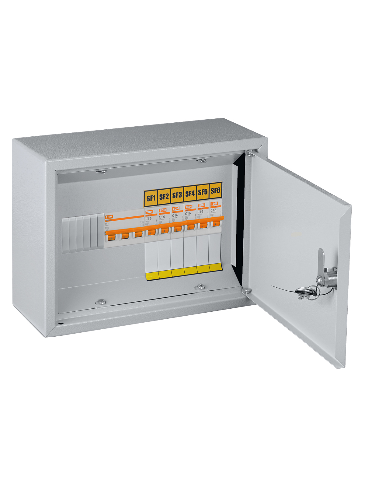 Щиток осветительный с выключателем TDM ELECTRIC SQ1604-0001 ОЩВ-6 (63А/16А)