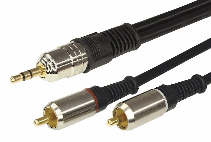 17-4224 ∙ Шнур Стерео 3,5 мм - 2 RCA, длина 3 метра (GOLD-металл) REXANT ∙ кратно 10 шт