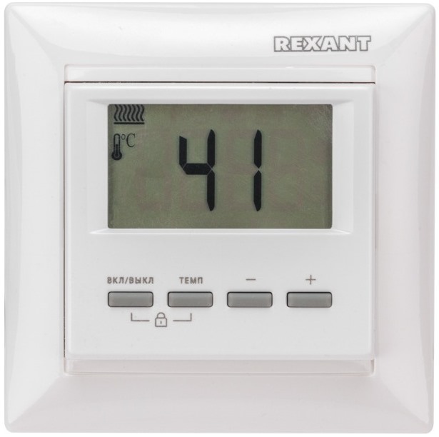 51-0566 ∙ Терморегулятор цифровой REXANT RX-511H, белый, совместим с Legrand серии Valena