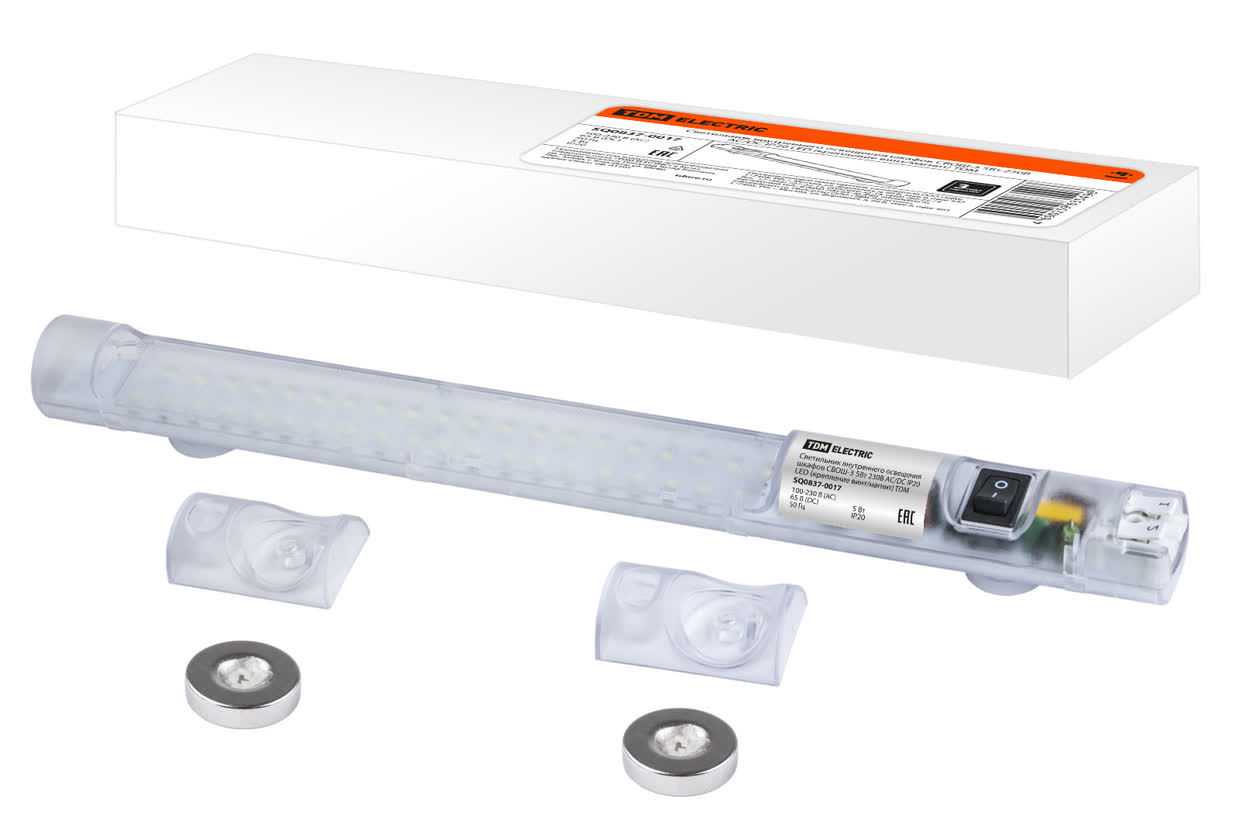 Светильник внутреннего освещения шкафов TDM ELECTRIC SQ0837-0017 СВОШ-3 5Вт 230В AC/DC IP20 LED (крепление винт/магнит)