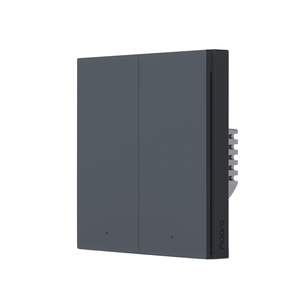 Выключатель беспроводной Aqara Smart Wall Switch H1 EU WS-EUK04_graphite (With Neutral, Double Rocker) графит