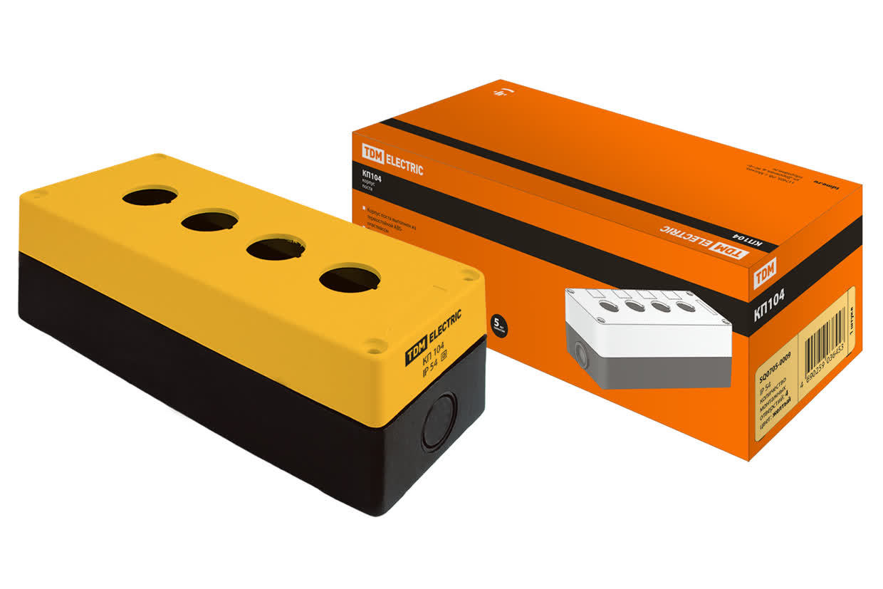 Корпус кнопочного поста TDM ELECTRIC SQ0705-0009 КП104 желтый, IP54