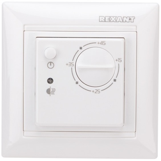 51-0562 ∙ Терморегулятор механический RX-308B белый REXANT (совместим с Legrand серии Valena)