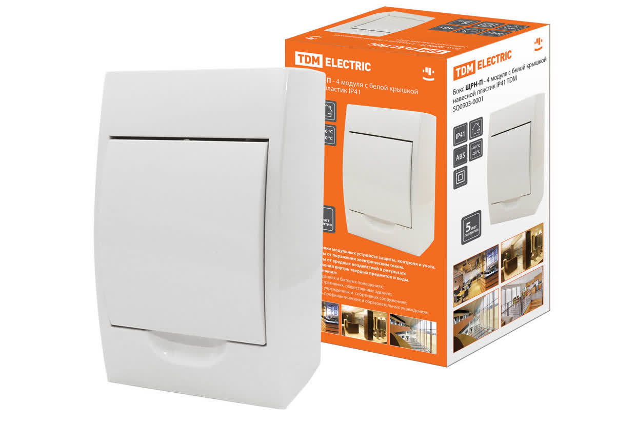 Щит распределительный TDM ELECTRIC SQ0903-0001 ЩРН-П-4 с белой крышкой