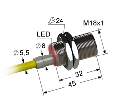 Датчик индуктивный бесконтактный PS2-18M45-8N11-Z
