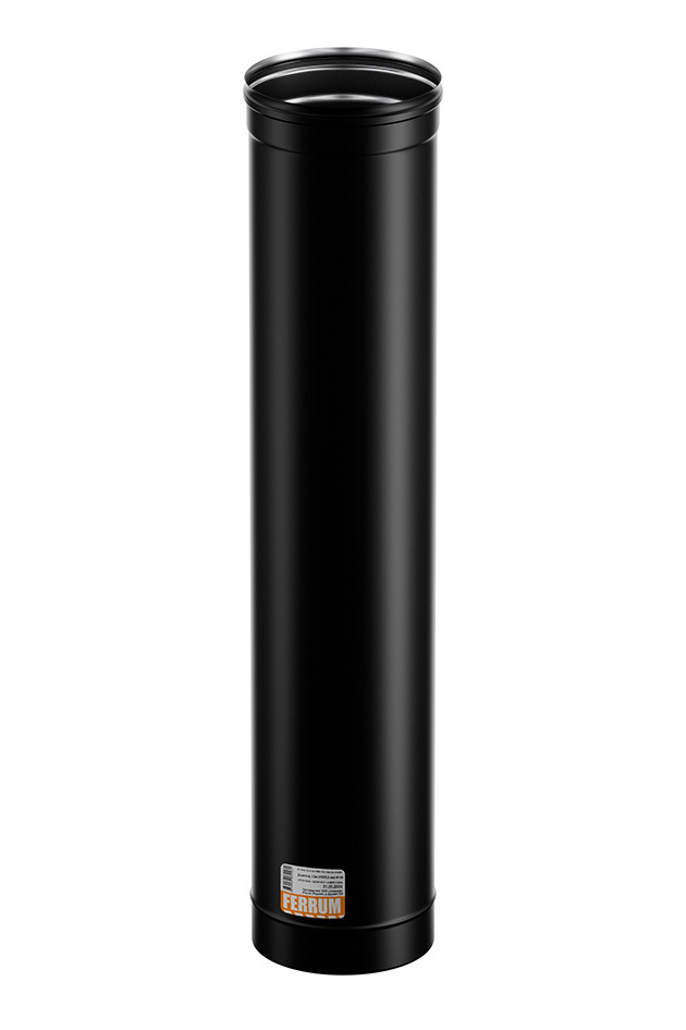Дымоход FERRUM Дымоход 1,0 м (430/0,8 мм / эмаль /600° черная) Ф150