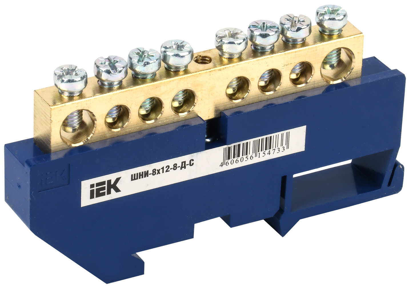 Шина YNN10-812-8D-K07 ∙ Шина N "ноль" на DIN-изол ШНИ-8х12-8-Д-С IEK