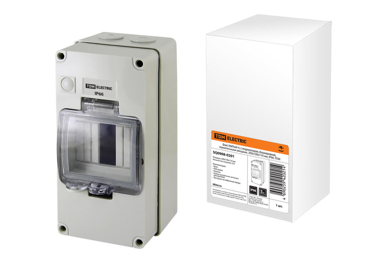 Корпус пластиковый TDM ELECTRIC SQ0908-0201 КМПнИ-4 IP66 (200х100х110)