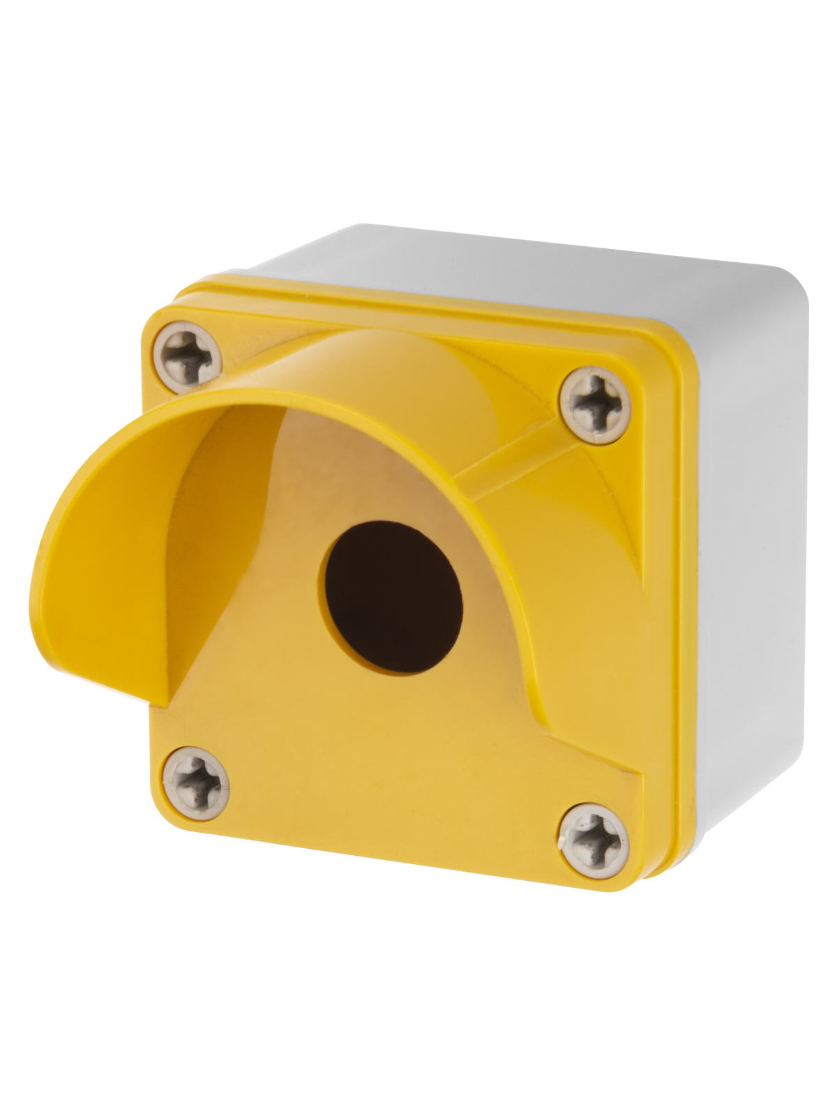 Корпус кнопочного поста TDM ELECTRIC SQ0705-0011 КП101 c козырьком желтый, IP66
