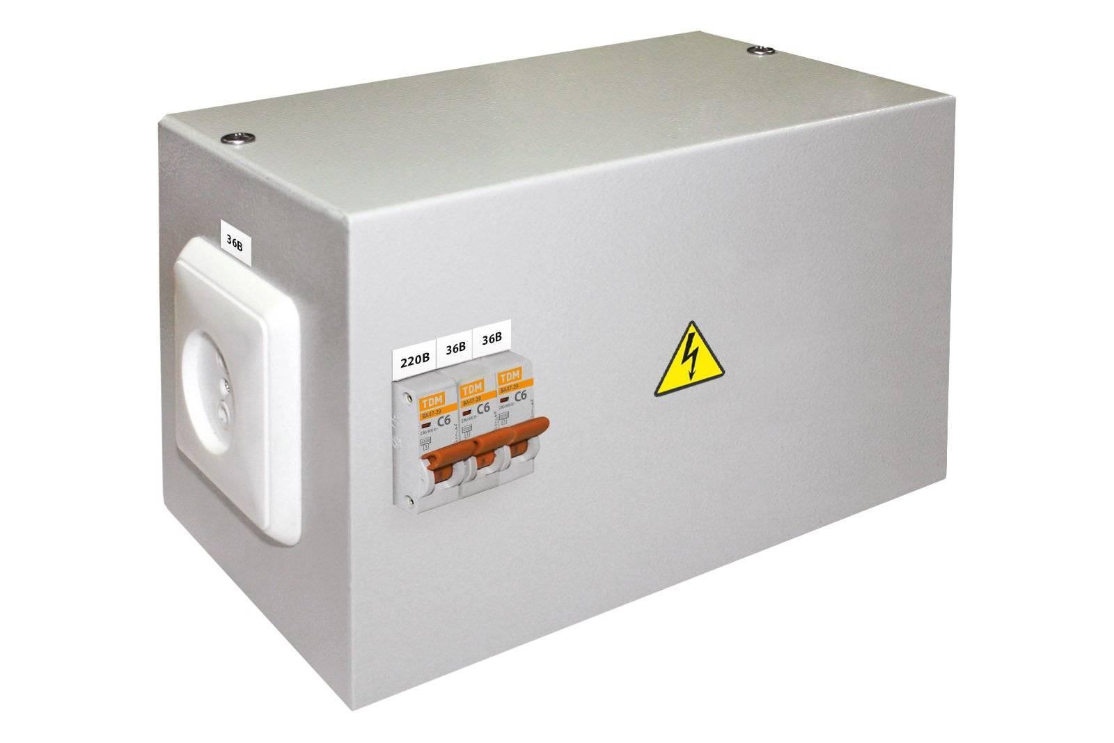 Ящик с понижающим трансформатором TDM ELECTRIC SQ1601-0008 ЯТП-0,25 220/42-3 авт. IP31