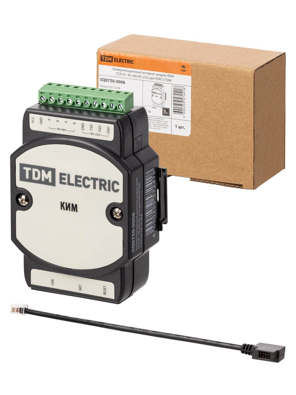 Коммуникационный интернет-модуль TDM ELECTRIC SQ0750-0006 КИМ (TCP/IP - RS-485/RS-232) для ПЛК12