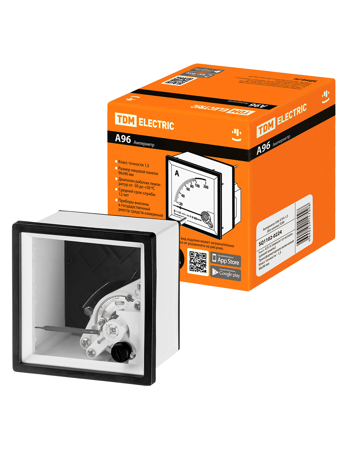 Амперметр TDM ELECTRIC SQ1102-0224 А96 X/5А-1,5 (без шкалы)