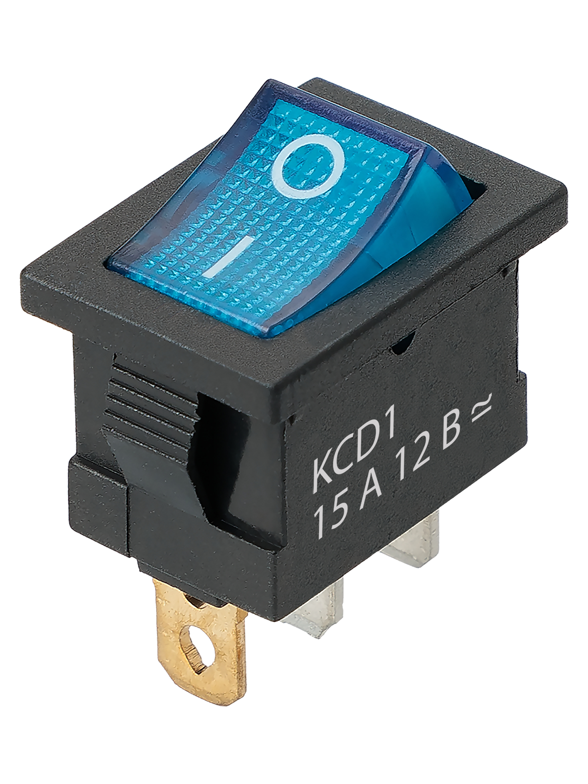 Выключатель автоматический TDM ELECTRIC SQ0746-0132 KCD1-101N 12В AC/DC, 1P, 15А, (3с), ON-OFF, синяя клавиша с LED подсветкой