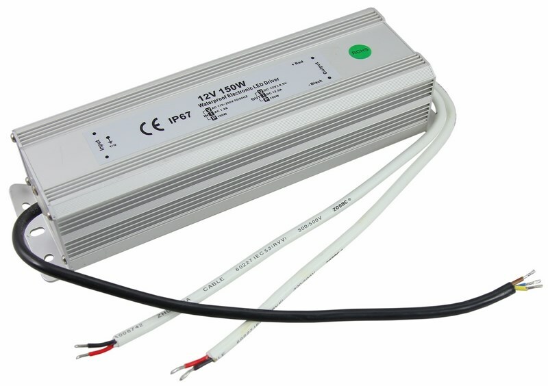 200-150-2 ∙ Источник питания 110-220 V AC/12 V DC 12,5 А 150 W с проводами влагозащищенный (IP67)