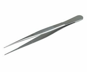 Пинцет 12-0340 ∙ Пинцет прямой, узкий, фиксатор, рифленый 100 мм ПРОФИ