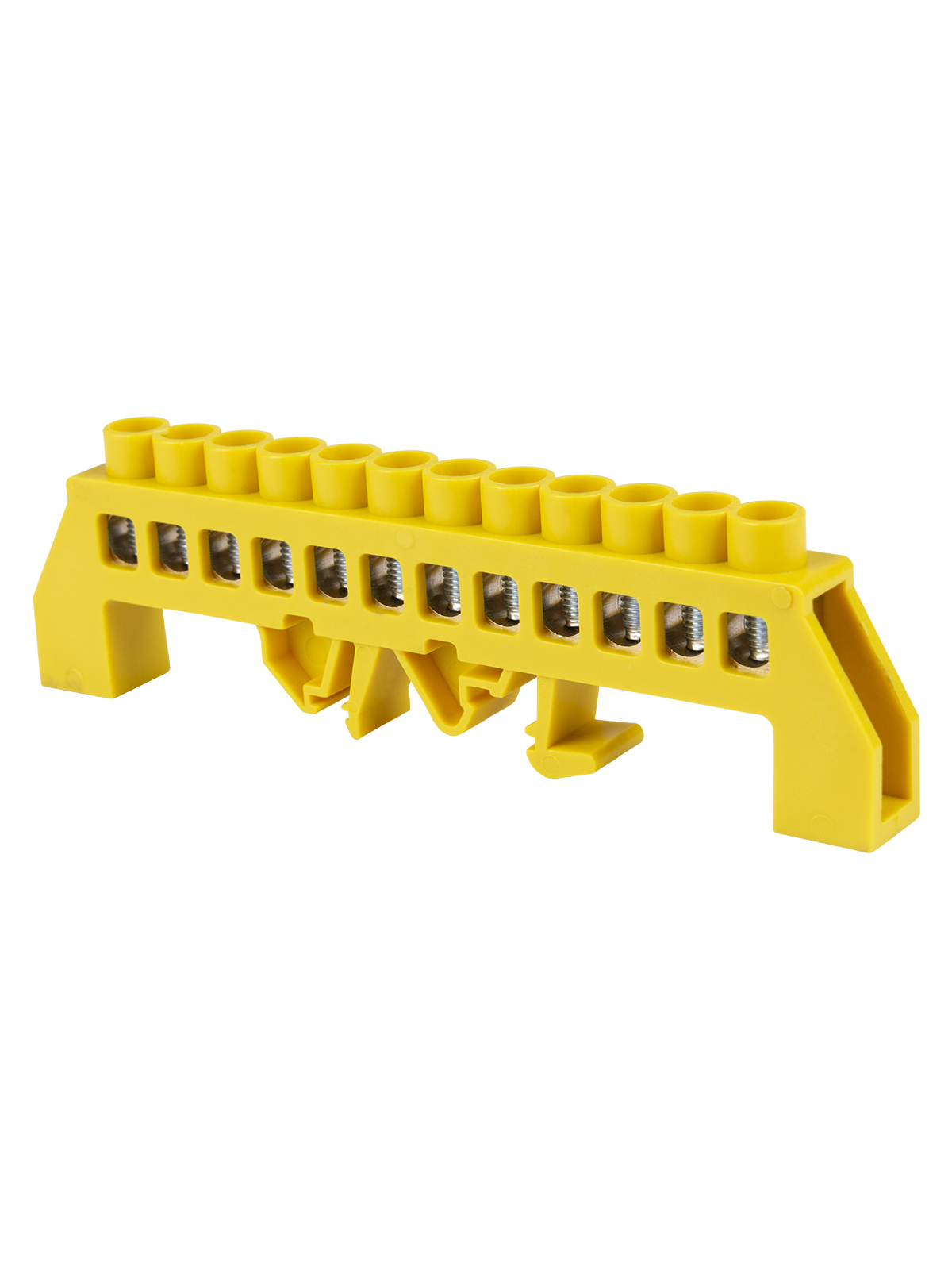 TDM ELECTRIC SQ0801-0219 Шина "PE" "земля" в желтом изоляторе на DIN-рейку 8x12мм 16 групп (Упаковка 10шт)