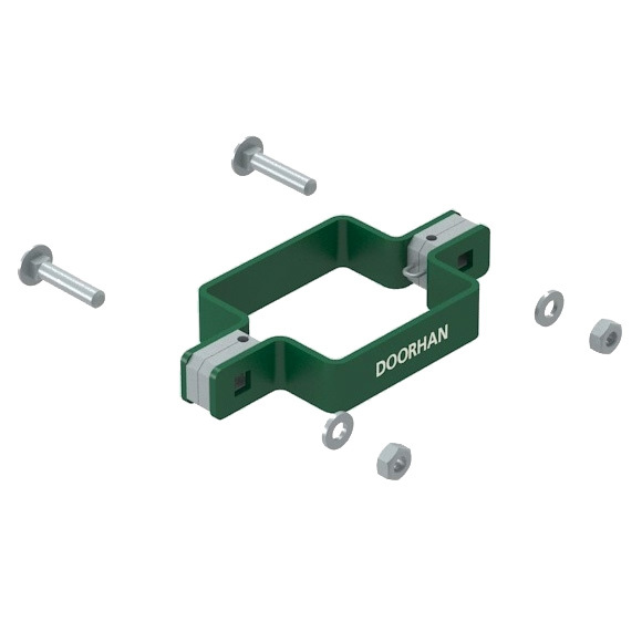 Комплект хомута для столба KIT/HO-80/RAL6005 Комплект хомута одностороннего для столба 80х80 (для концевых столбов)