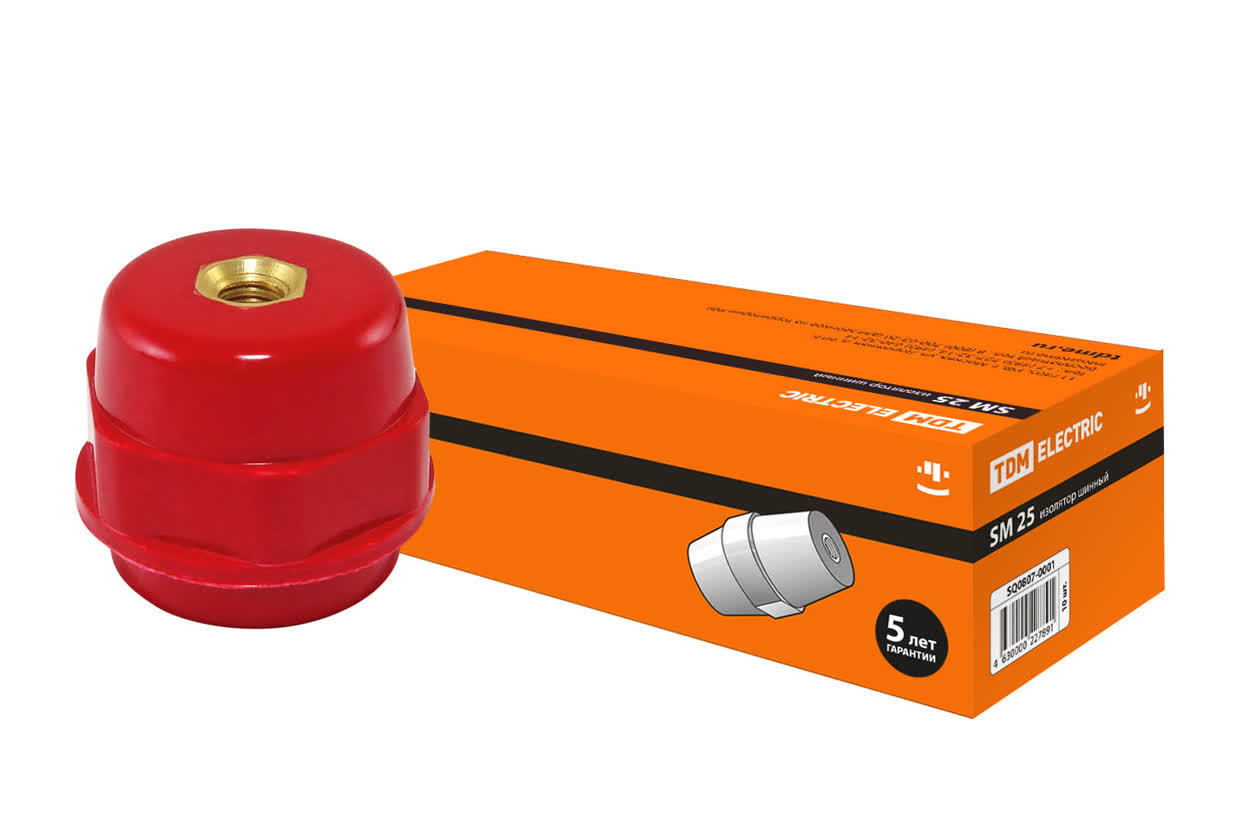 Изолятор шинный TDM ELECTRIC SQ0807-0043 SM25 силовой Н25хD27хМ8м (Упаковка 10шт)