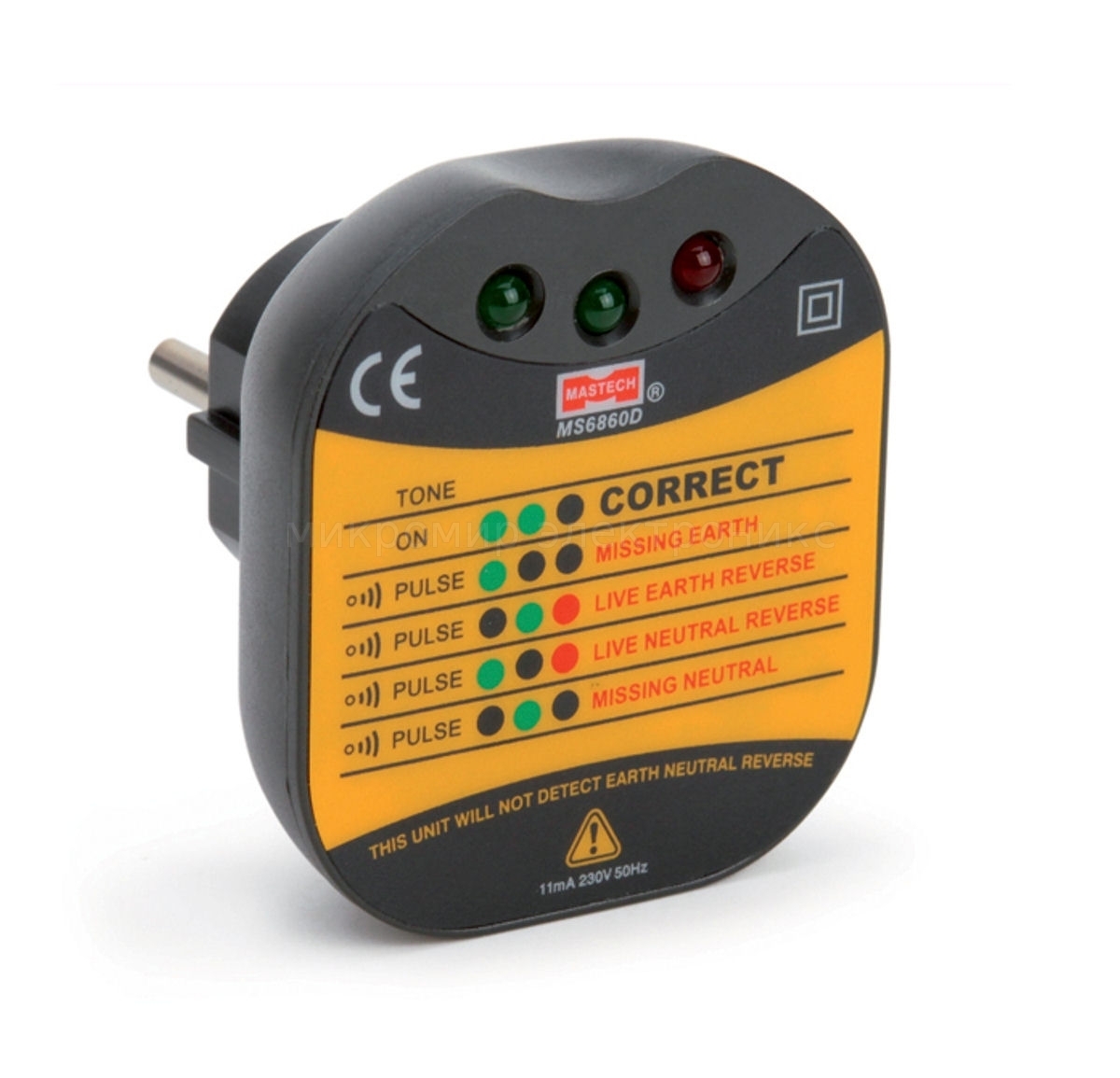Тестер 13-1260 ∙ Тестер розеток MS6860D MASTECH