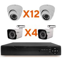 Комплект видеонаблюдения AHD 2Мп Ps-Link KIT-B2124HD 12 камер для помещения, 4 камеры для улицы