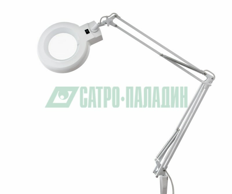 31-0011 ∙ Лупа на струбцине REXANT, круглая, 5D, с подсветкой, белая