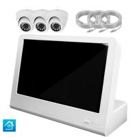 Комплект видеонаблюдения IP 5Мп Ps-Link KIT-A503IP-POE-LCD с POE питанием и монитором 10", 3 внутренние камеры с ночной съёмкой