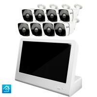 Комплект видеонаблюдения IP 5Мп Ps-Link KIT-C508IP-POE-LCD с POE питанием и монитором 10", 8 уличных камер  с ночной съёмкой