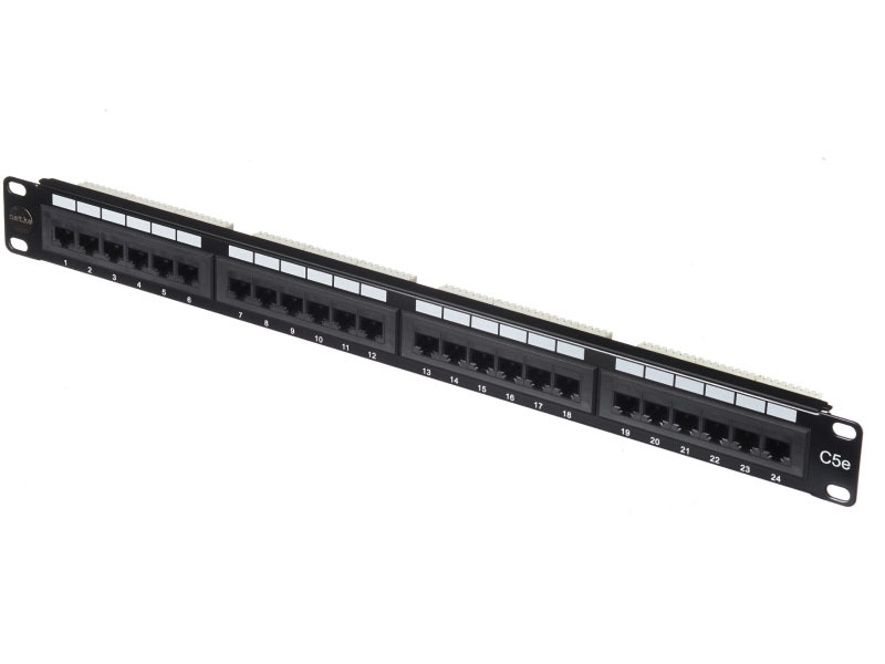 51117 ∙ Патч-панель UTP, 19", 24 порта RJ45, cat.5е, 1U, Dual Type, Netko СКС