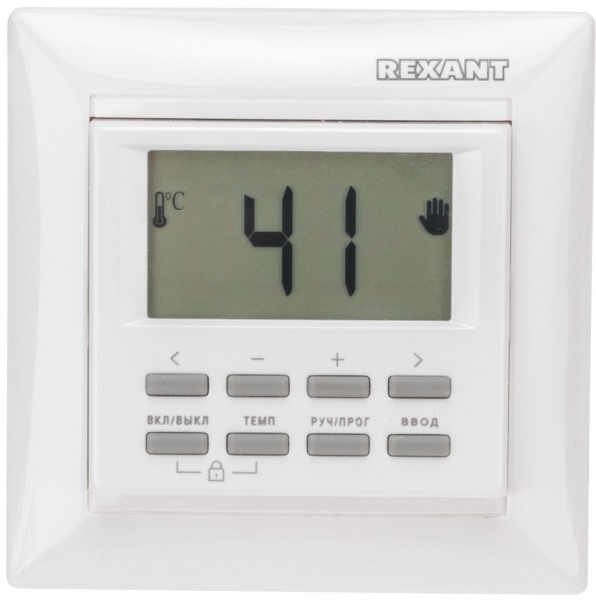 51-0568 ∙ Терморегулятор программируемый REXANT RX-527H, белый, совместим с Legrand серии Valena