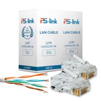 Кабель UTP4 cat.5E CU 100 метров Ps-Link UTP-CU100 с коннекторами RJ-45