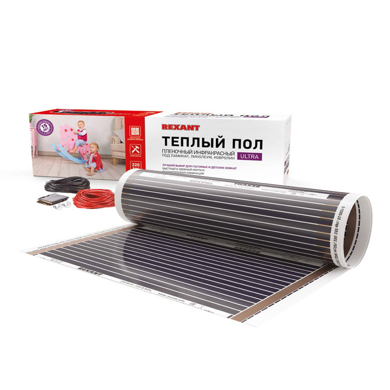 51-0505-4 ∙ Пленочный теплый пол REXANT Ultra RXM 220, площадь 3 м², 0.5х6 м, 660 Вт