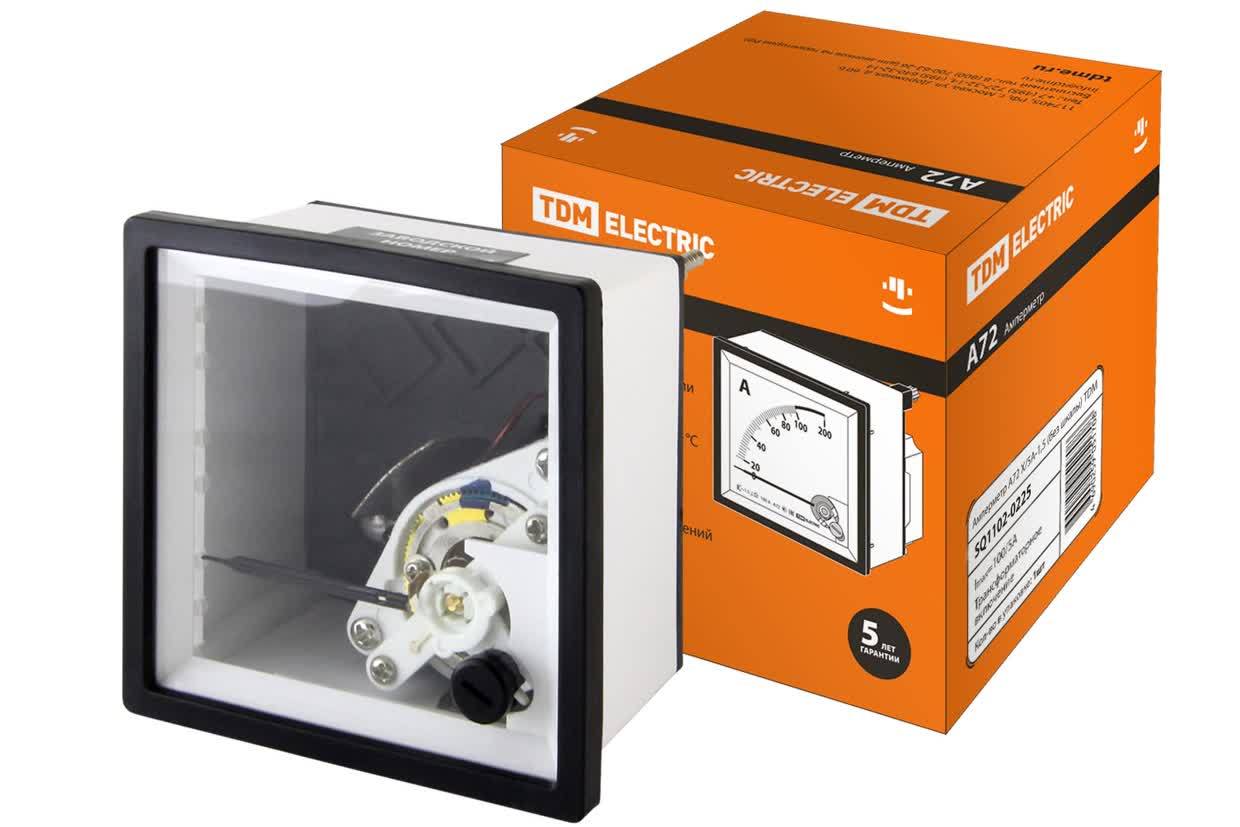 Амперметр TDM ELECTRIC SQ1102-0225 А72 X/5А-1,5 (без шкалы)