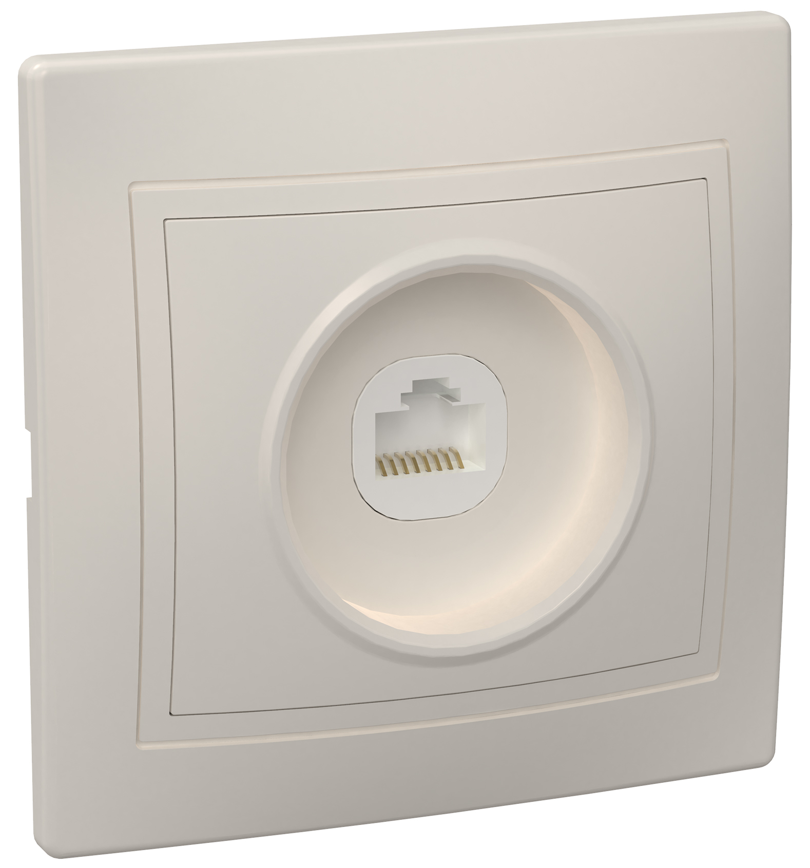 Розетка EKK10-K33-DM ∙ KVARTA Роз. 1-мест. комп. RJ45 кат.5е РК10-ККм крем IEK