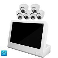 Комплект видеонаблюдения IP 5Мп Ps-Link KIT-A506IP-POE-LCD с POE питанием и монитором 10", 6 внутренних камер с ночной съёмкой